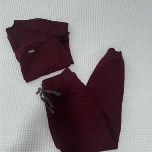 Maroon FIGs scrub set - Zamora jogger
